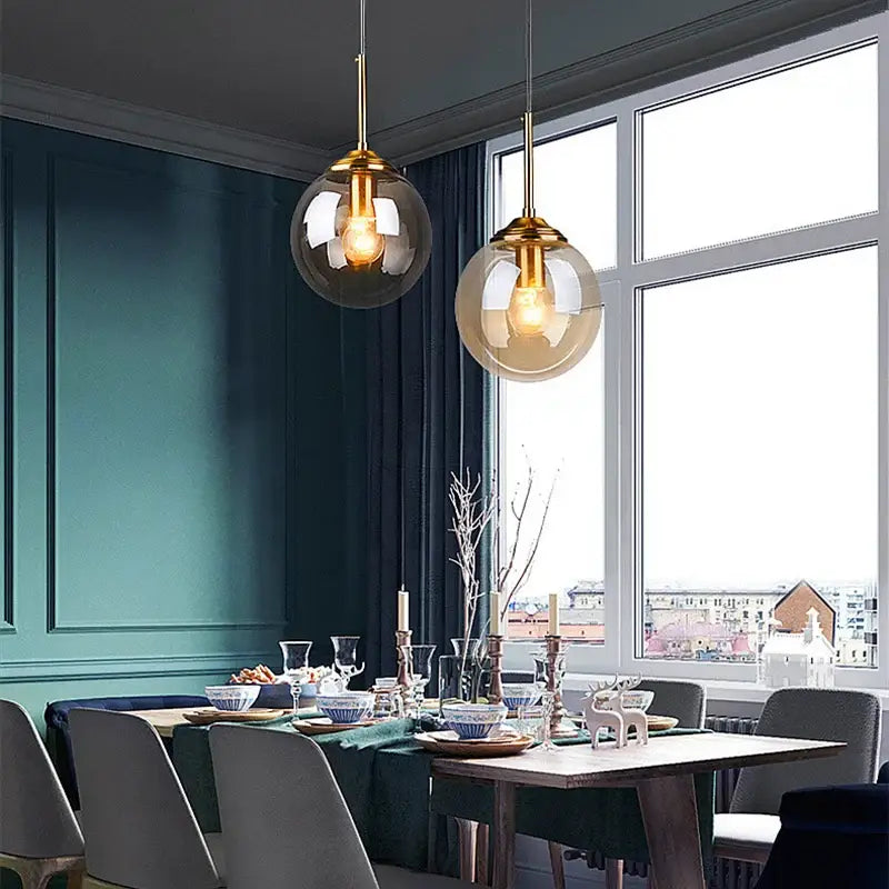 DecorBites™ Luxury Nordic LED Chandelier with Glass Shades