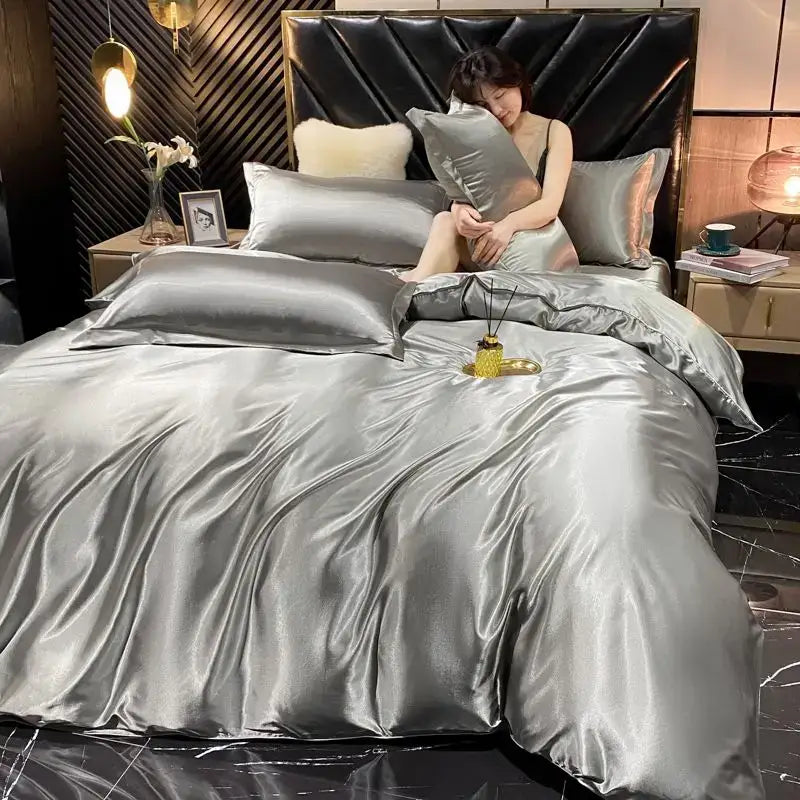 DecorBites™ Luxury Rayon Silk Bedding Set - King Size