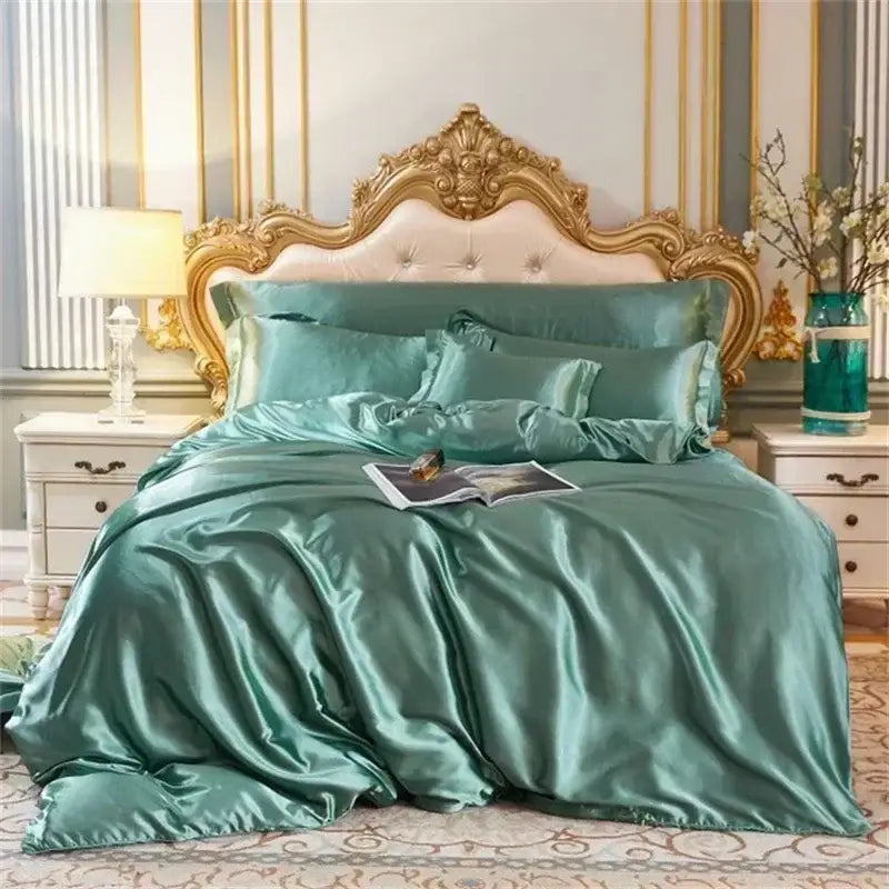 DecorBites™ Luxury Silk Bedding Set with Natural Mulberry Silk