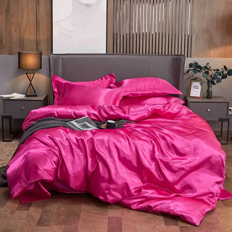 DecorBites™ Luxury Solid Color Bedding Set - Rayon Satin - Twin/Queen/King - 2/3/4pcs