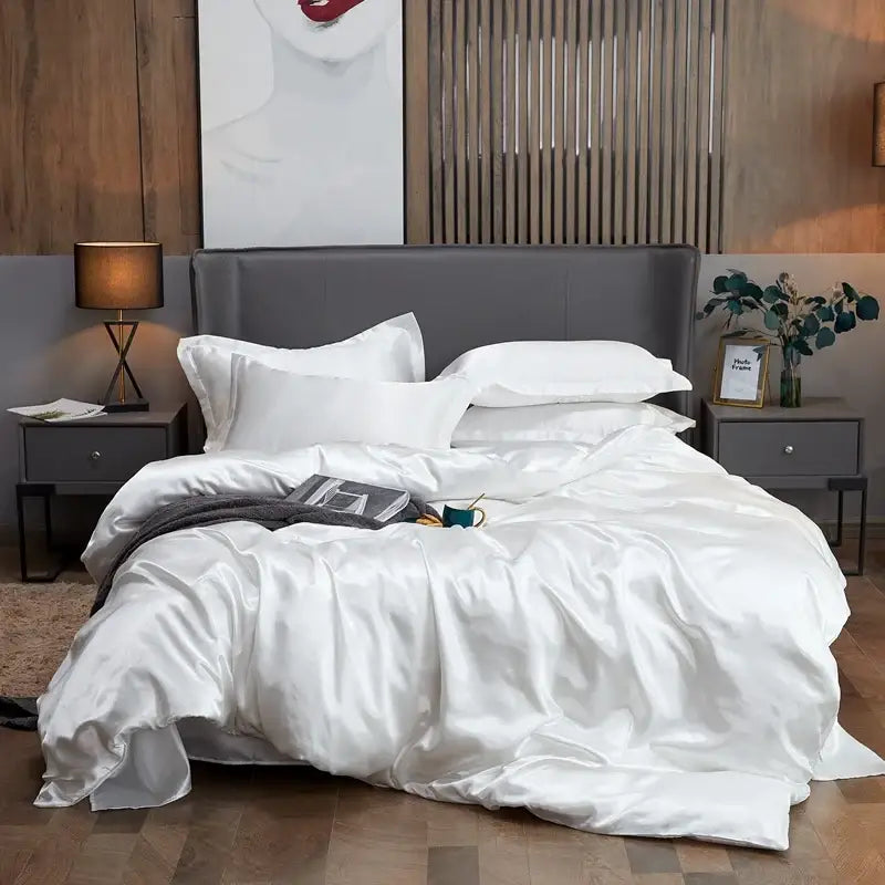 DecorBites™ Luxury Solid Color Bedding Set - Rayon Satin - Twin/Queen/King - 2/3/4pcs
