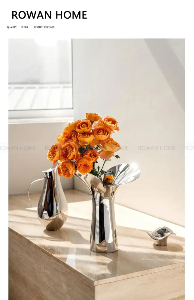 DecorBites™ Luxury Stainless Steel Vase for Home Decor