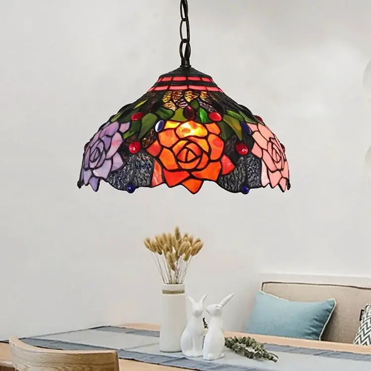 DecorBites™ Luxury Tiffany Style Stained Glass Pendant Light
