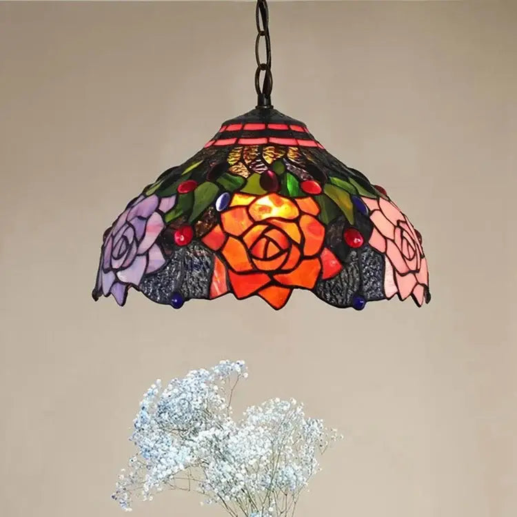 DecorBites™ Luxury Tiffany Style Stained Glass Pendant Light