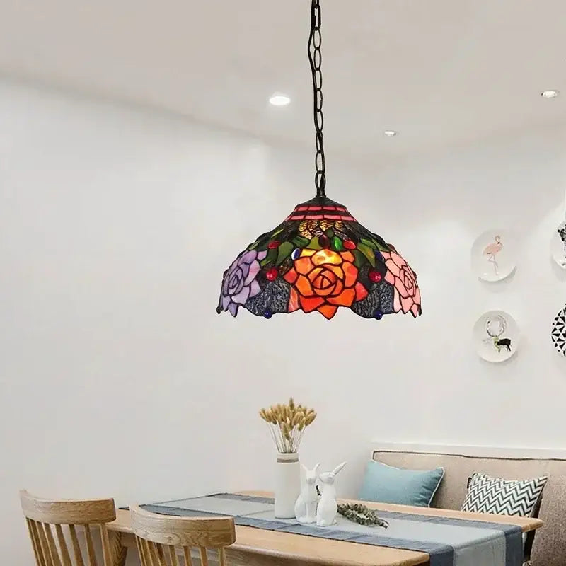 DecorBites™ Luxury Tiffany Style Stained Glass Pendant Light