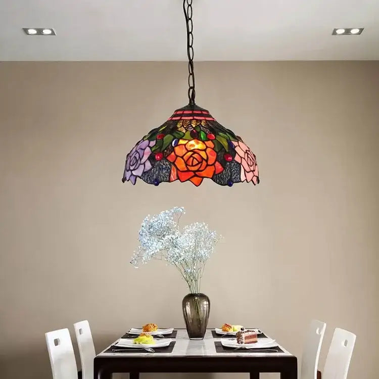DecorBites™ Luxury Tiffany Style Stained Glass Pendant Light