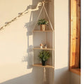 DecorBites™ Macrame Wall Hanging Corner Shelf for Boho Decor