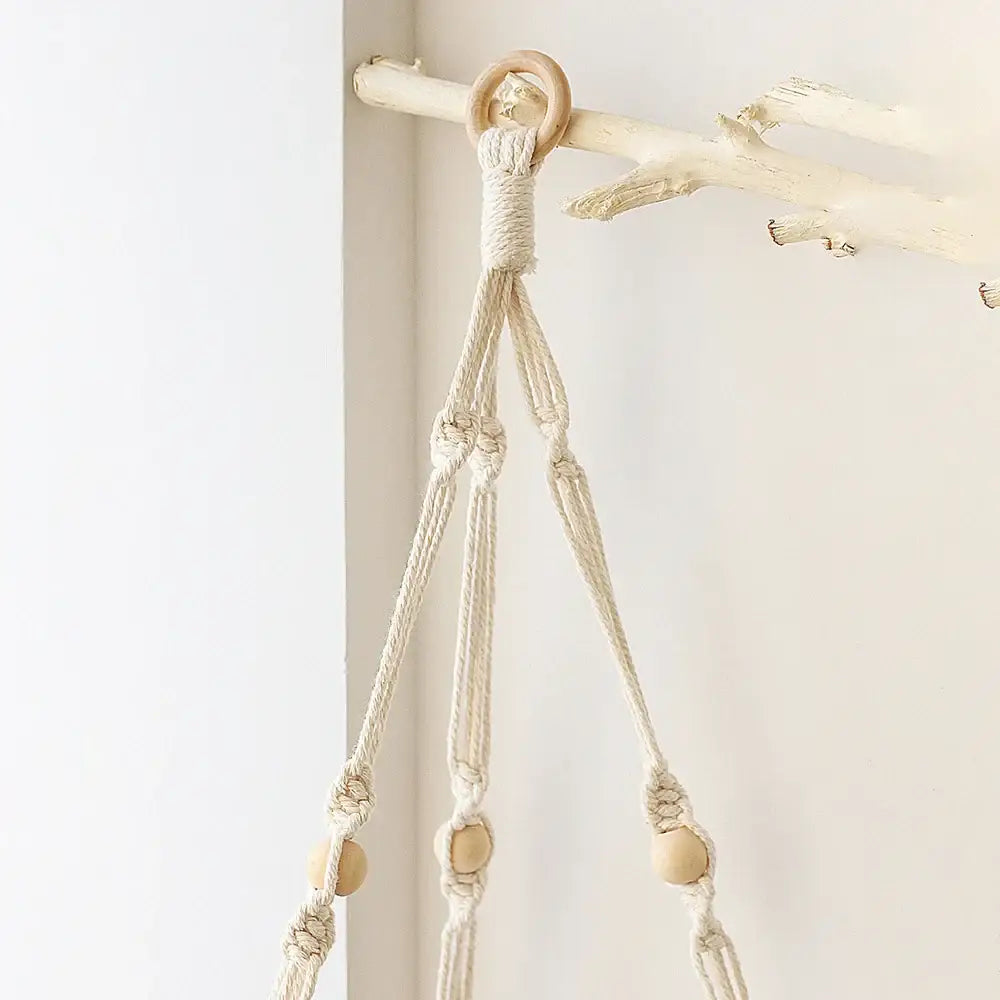 DecorBites™ Macrame Wall Hanging Corner Shelf for Boho Decor