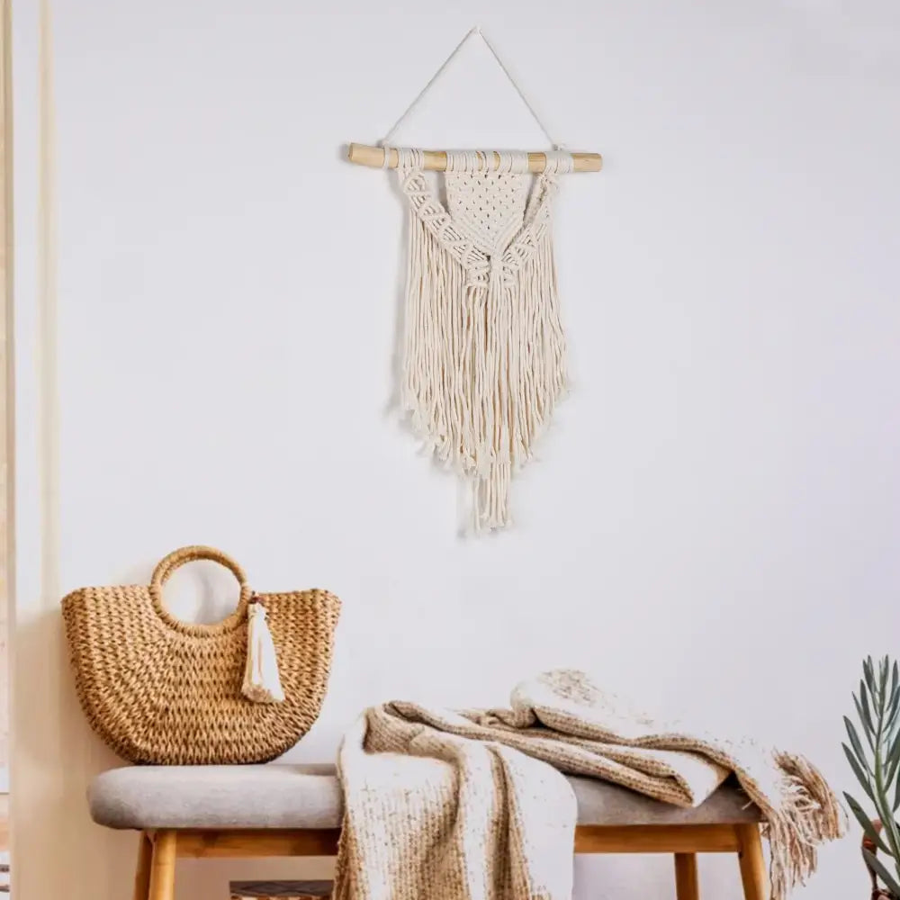 DecorBites™ Macrame Woven Wall Hanging Boho Home Chic Bohemian Geometric Art Decor Beautiful Apartment Dorm Room Decoration Tapestry