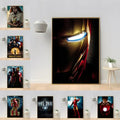 Decorbites™ marvel iron man home decor poster canvas featuring iron man diamond painting with glowing eye and metallic accents
