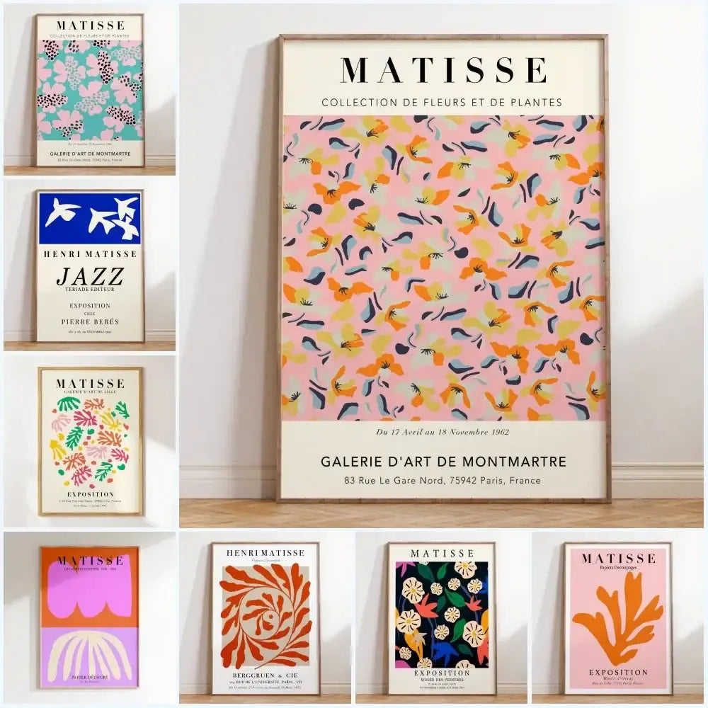 DecorBites™ Matisse Floral Art Prints - Abstract Flowers & Botanicals