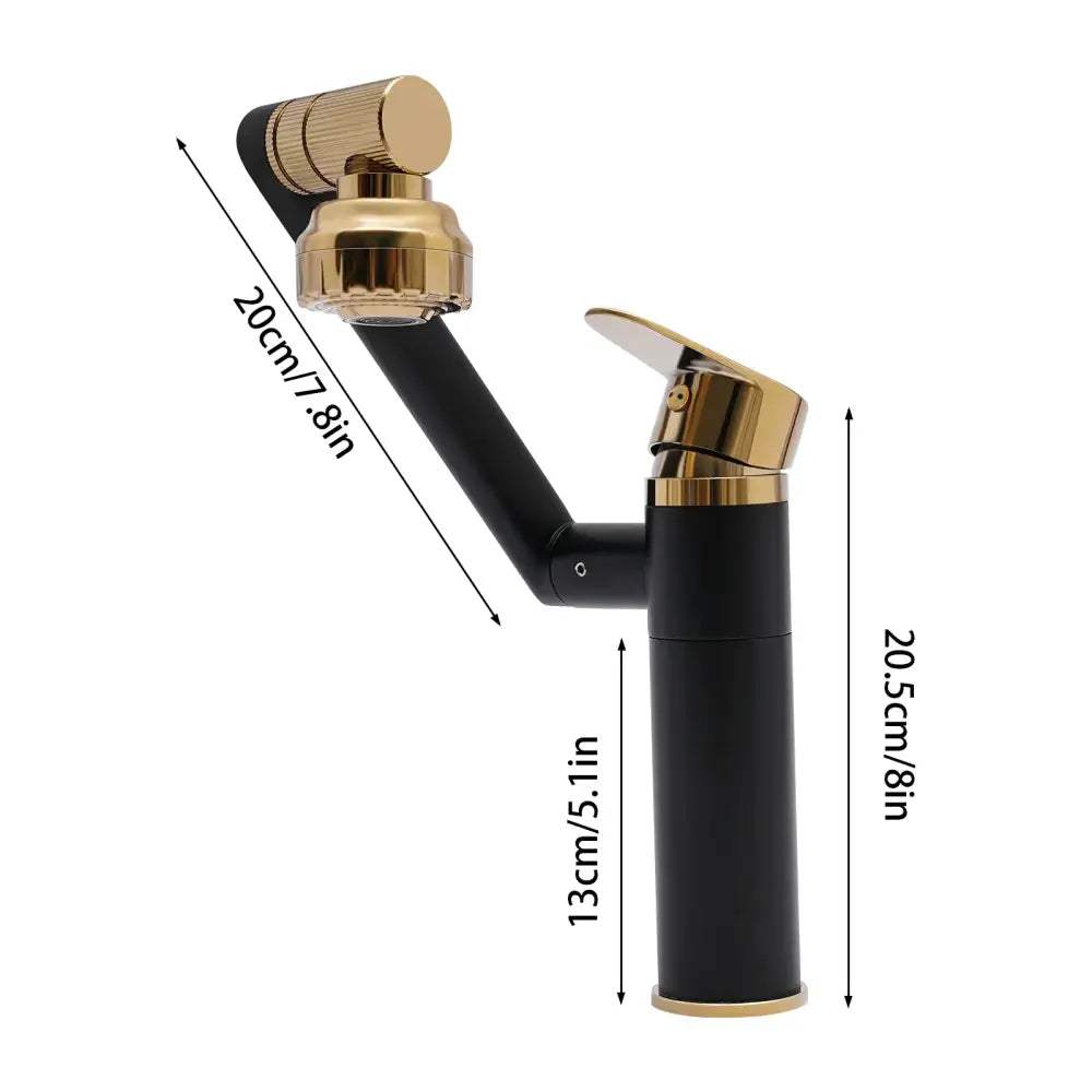 DecorBites™ Matte Black & Gold Bathroom Faucet, Dual Water Modes