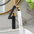 DecorBites™ Matte Black & Gold Bathroom Faucet, Dual Water Modes