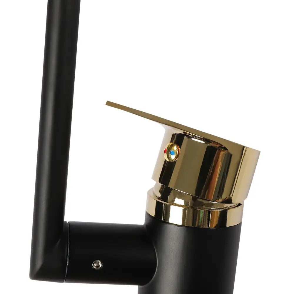 DecorBites™ Matte Black & Gold Bathroom Faucet, Dual Water Modes