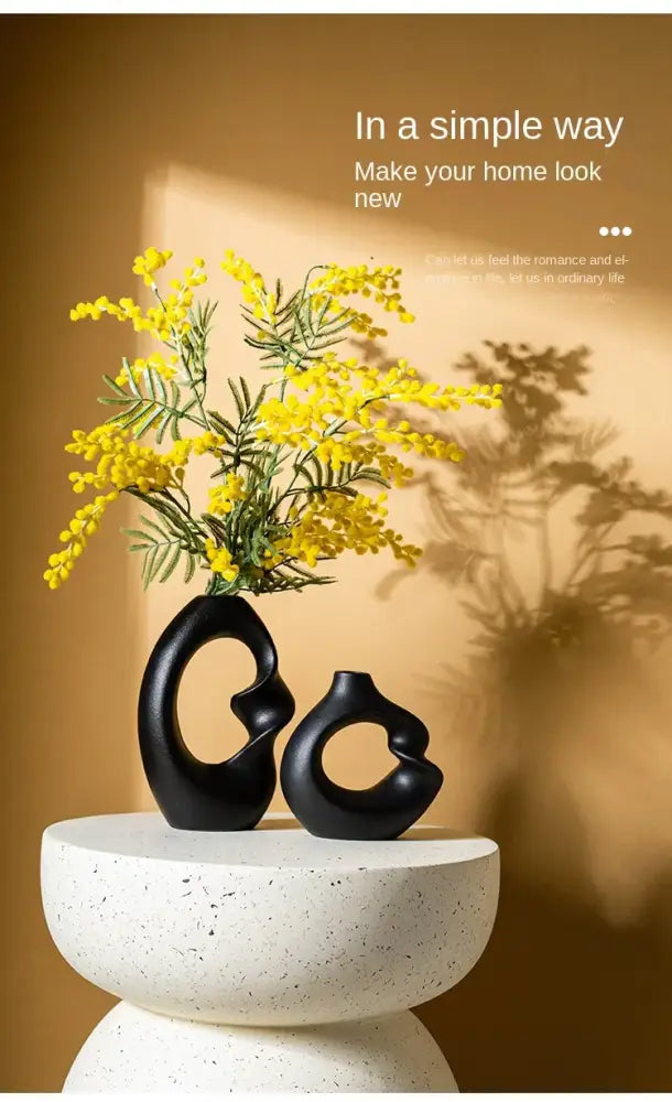 DecorBites™ Matte Ceramic Vase Set 2 Modern Home Decor
