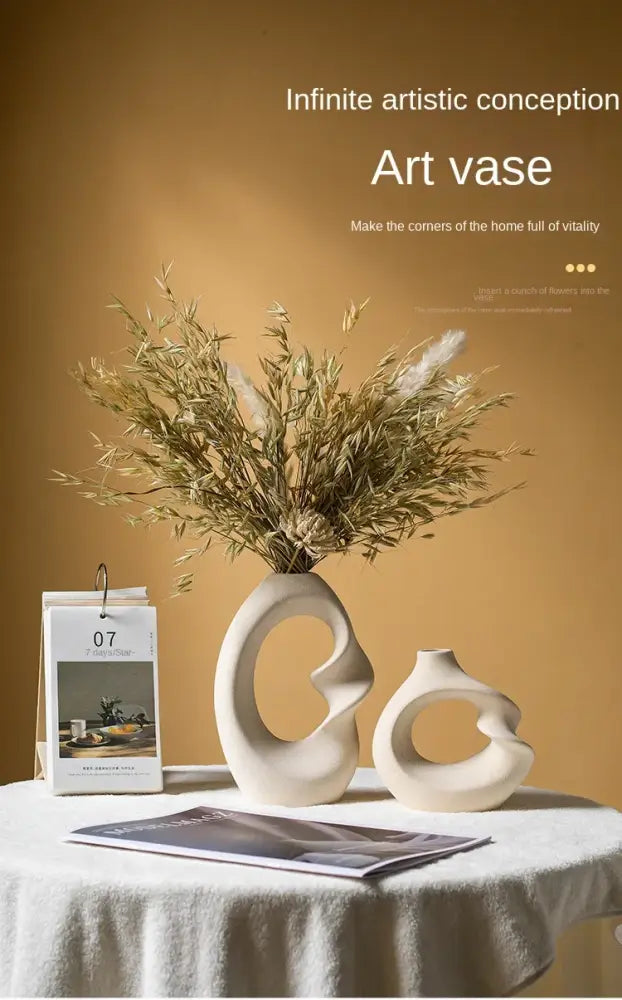 DecorBites™ Matte Ceramic Vase Set 2 Modern Home Decor