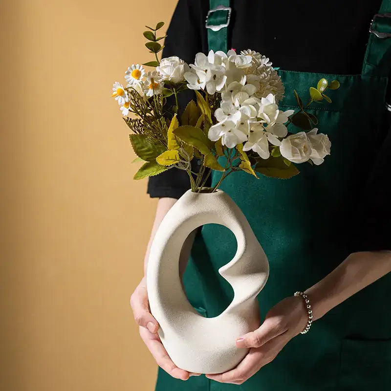 DecorBites™ Matte Ceramic Vase Set 2 Modern Home Decor