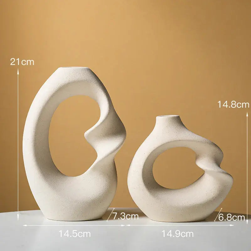DecorBites™ Matte Ceramic Vase Set 2 Modern Home Decor