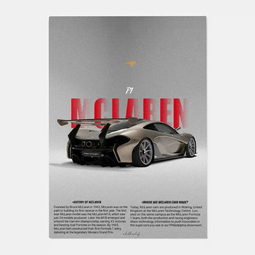 ملصق فاخر لديكور المنزل من DecorBites™ Mclaren P1 GTR