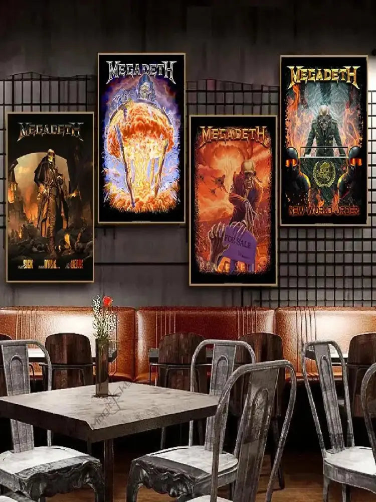 DecorBites™ Megadeth Canvas Poster: Rock Music Wall Art