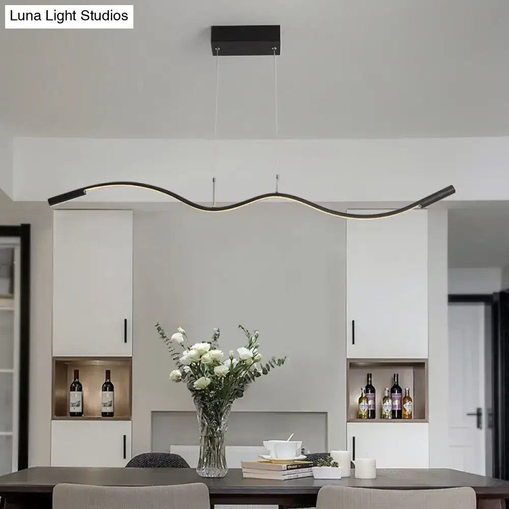 DecorBites™ Metal Artistic LED Pendant Light for Dining Room Island with Twisted Lines