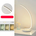 DecorBites™ Metal Bedside Table Lamp with Curve LED Nightstand Light and Round Base
