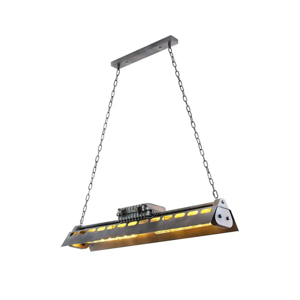 DecorBites™ Metal Island Lighting Fixture - Triangular Loft Style - 1 Head - Restaurant Billiard Lamp