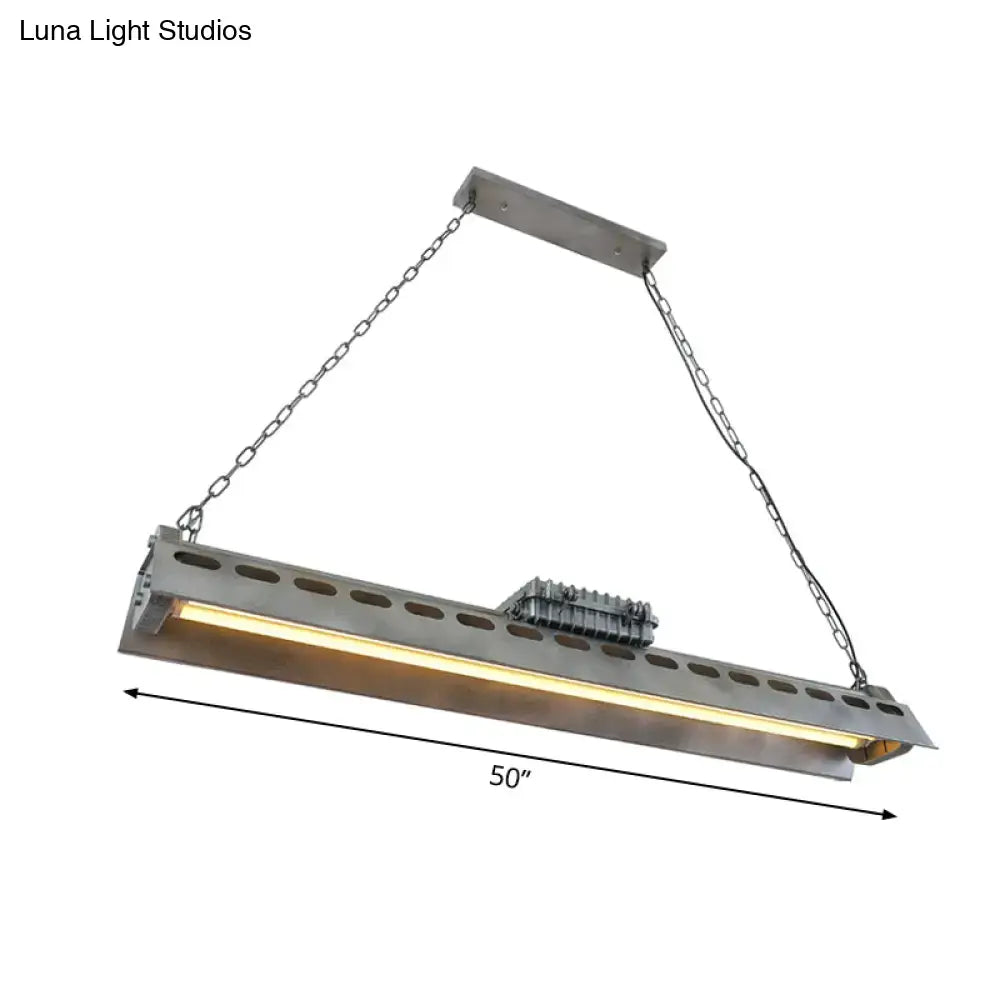 DecorBites™ Metal Island Lighting Fixture - Triangular Loft Style - 1 Head - Restaurant Billiard Lamp