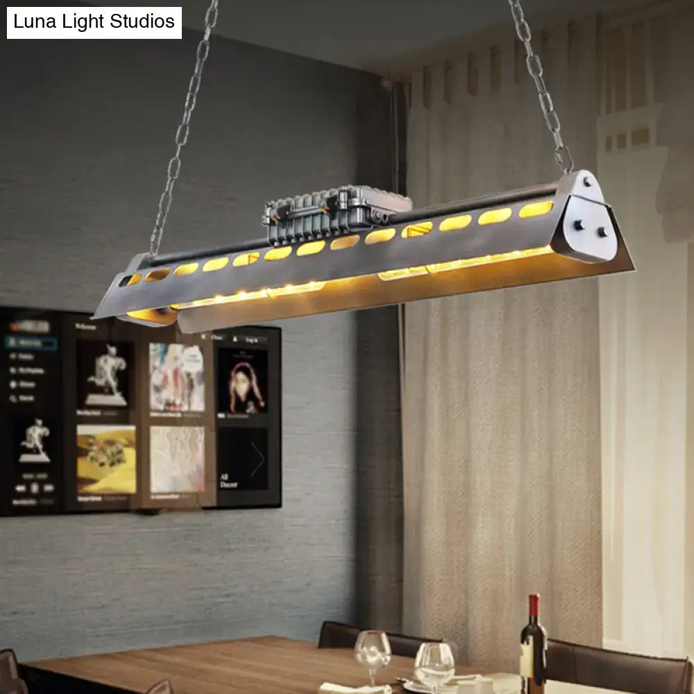 DecorBites™ Metal Island Lighting Fixture - Triangular Loft Style - 1 Head - Restaurant Billiard Lamp