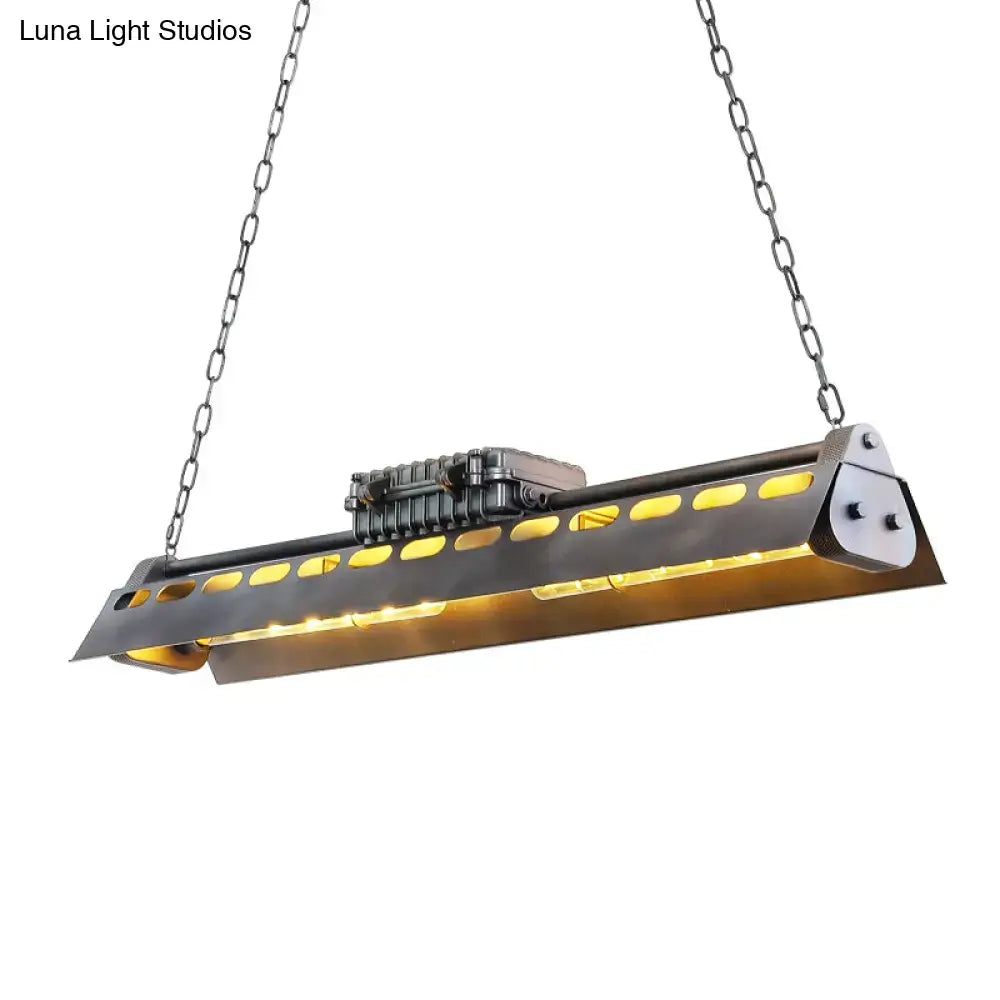 DecorBites™ Metal Island Lighting Fixture - Triangular Loft Style - 1 Head - Restaurant Billiard Lamp