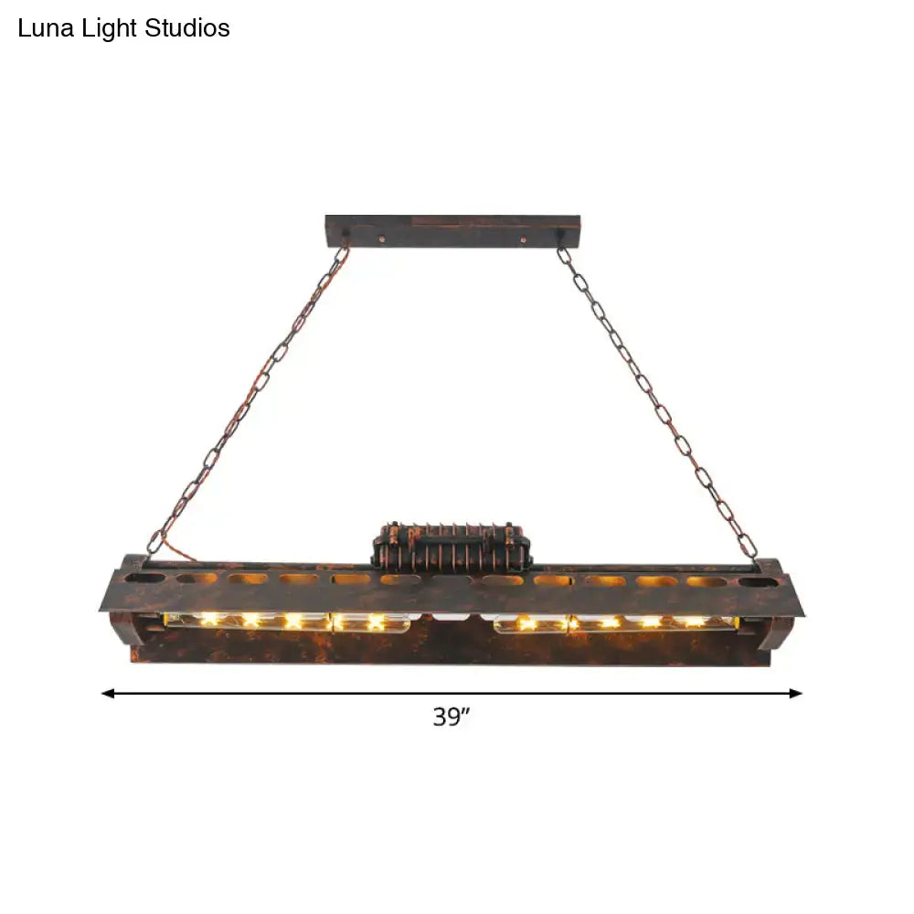 DecorBites™ Metal Island Lighting Fixture - Triangular Loft Style - 1 Head - Restaurant Billiard Lamp
