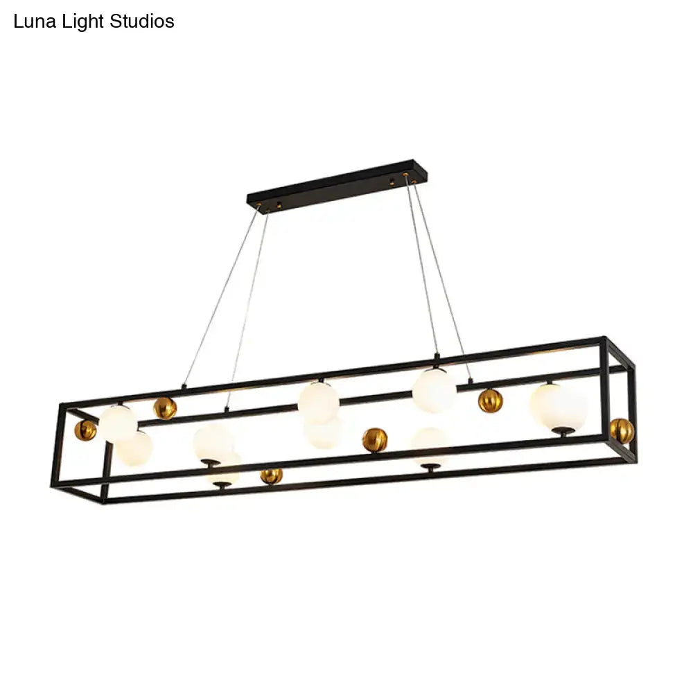 DecorBites™ Metal Pendant Light with Milk Glass Shade for Industrial Dining Rooms
