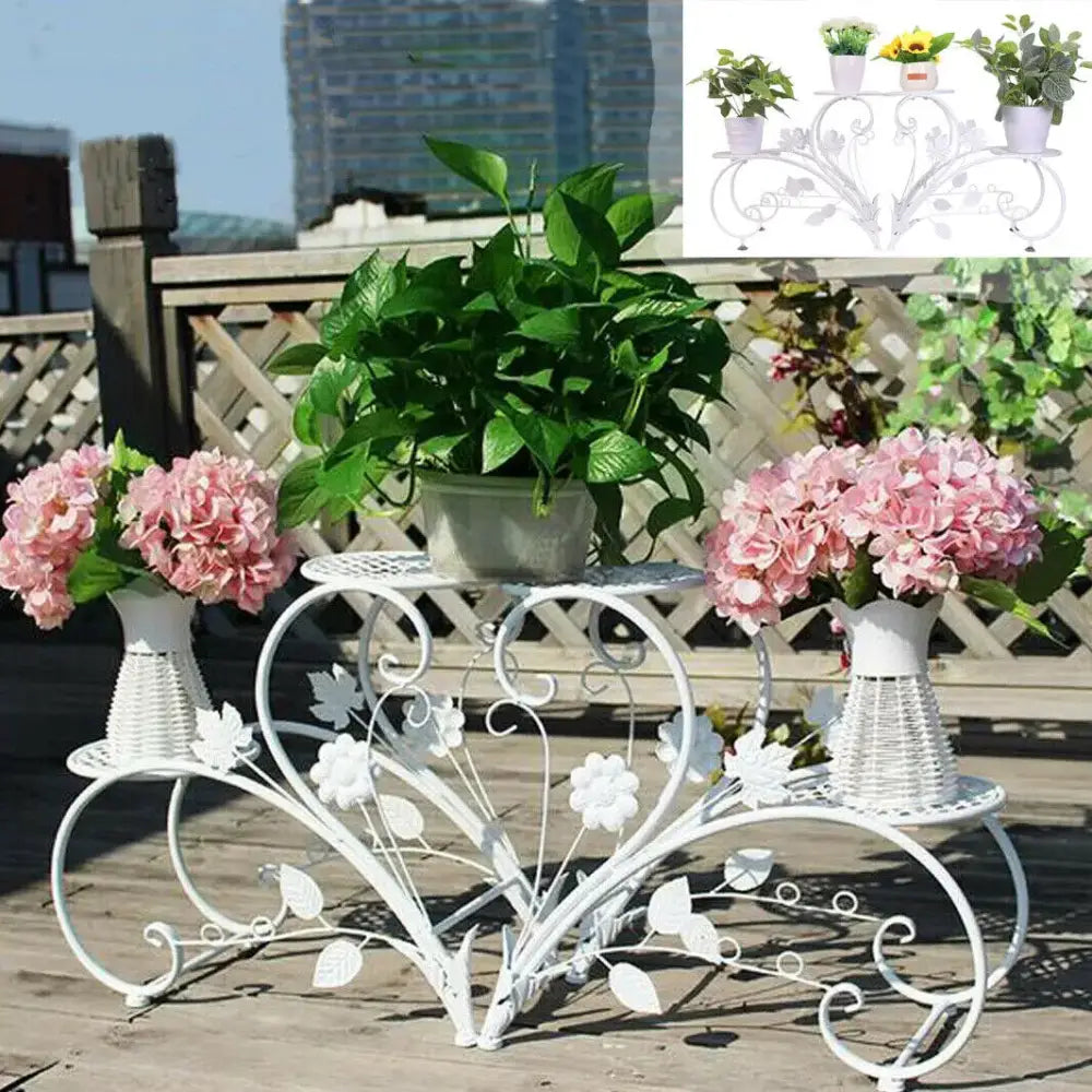 DecorBites™ Metal Plant Stand Set for 4 Potted Flowers
