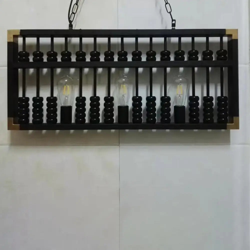 DecorBites™ Metallic 3-Head Abacus Pendant Light for Restaurants and Decor