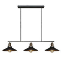 DecorBites™ Metallic Antique Cone Shade Pendant Lighting - Black, 3 Heads - Island Hanging Light