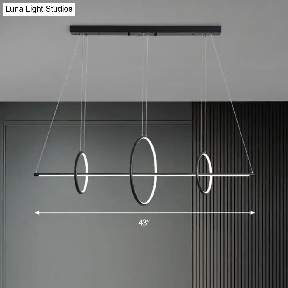 DecorBites™ Metallic Circle and Line LED Restaurant Light in Black – Modern Island Lighting