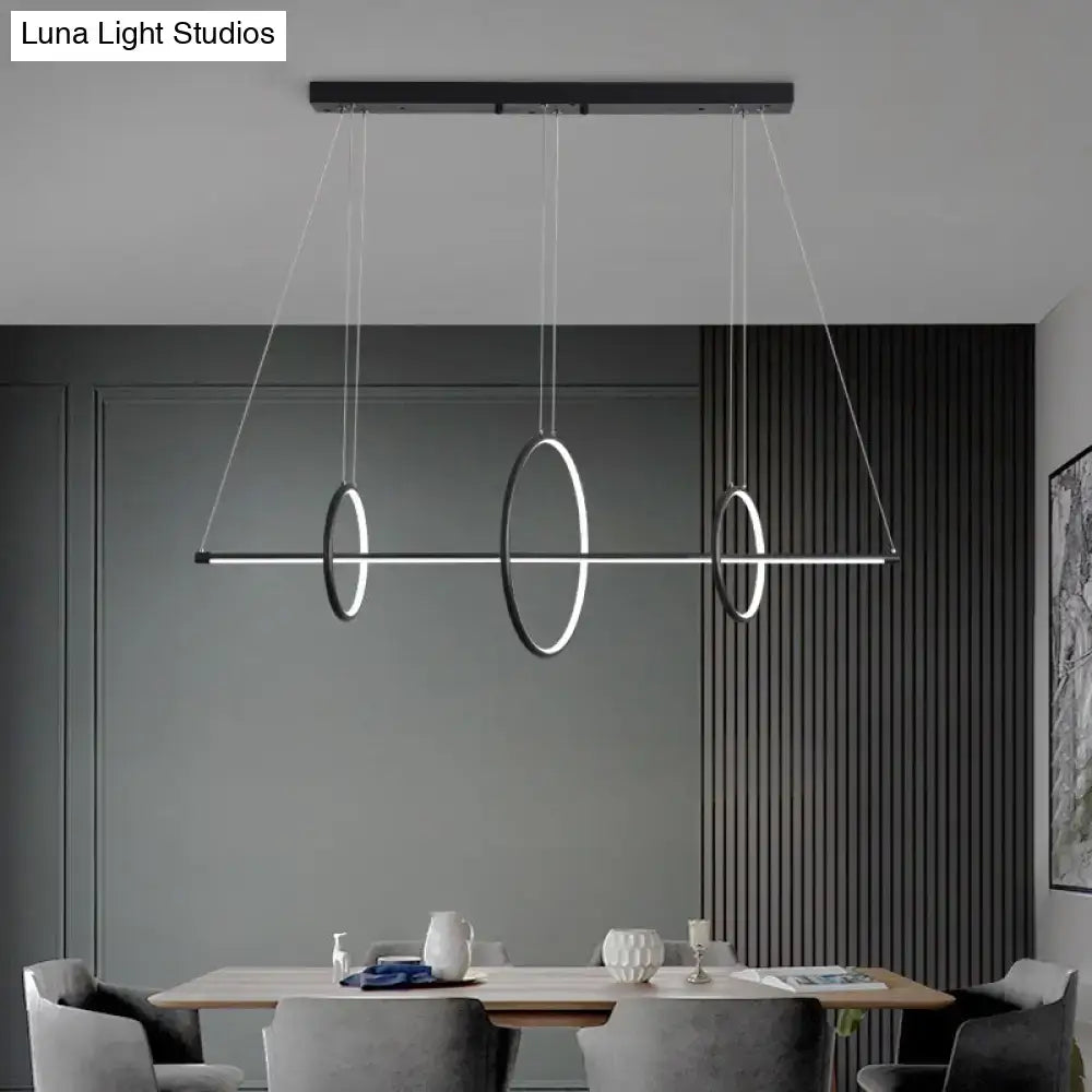 DecorBites™ Metallic Circle and Line LED Restaurant Light in Black – Modern Island Lighting