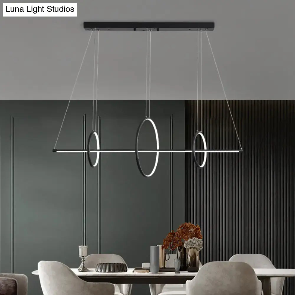 DecorBites™ Metallic Circle and Line LED Restaurant Light in Black – Modern Island Lighting