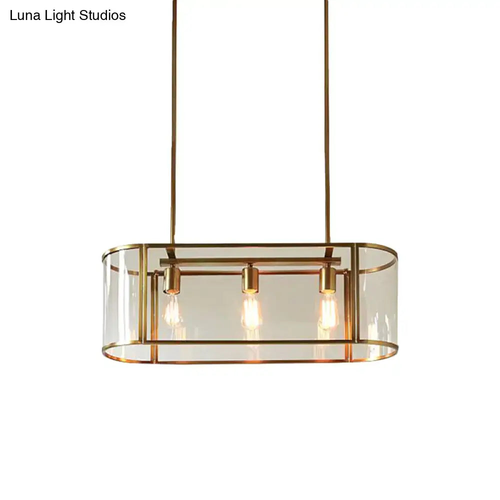 DecorBites™ Mid Century Gold Translucent Glass Pendant Light - 3 Head Suspended Fixture