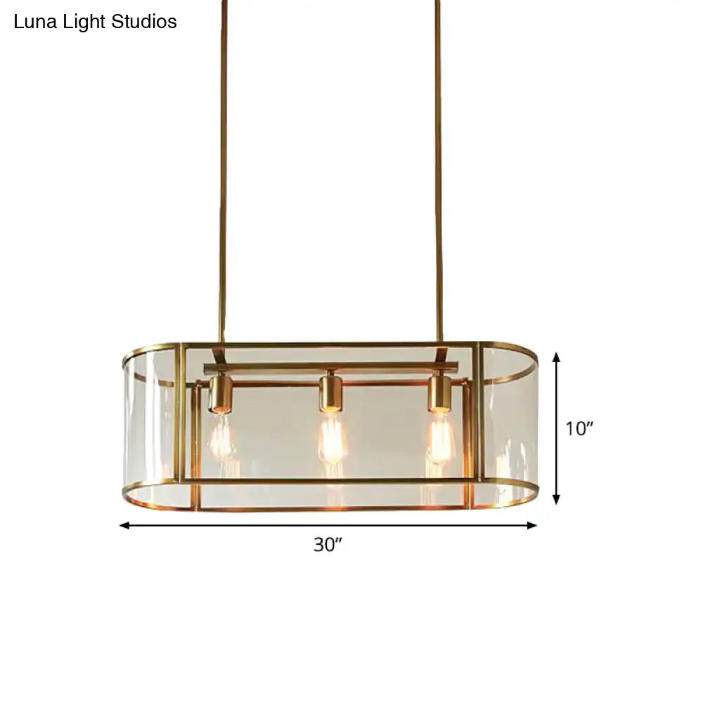 DecorBites™ Mid Century Gold Translucent Glass Pendant Light - 3 Head Suspended Fixture