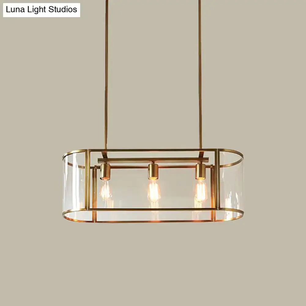 DecorBites™ Mid Century Gold Translucent Glass Pendant Light - 3 Head Suspended Fixture