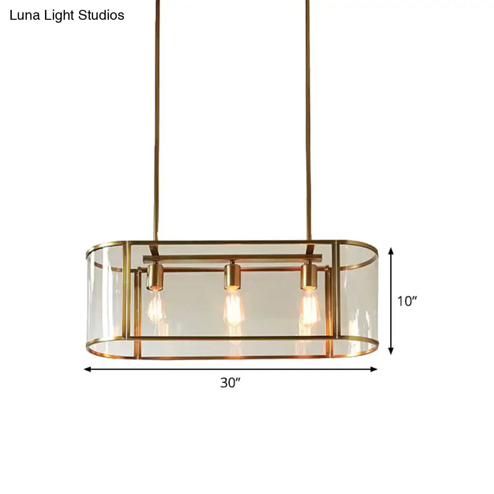 DecorBites™ Mid Century Gold Translucent Glass Pendant Light - 3 Head Suspended Fixture