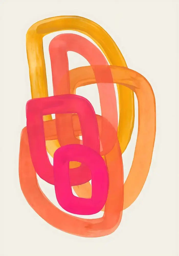 DecorBites™ Mid Century Watercolor Brush Strokes Canvas Print