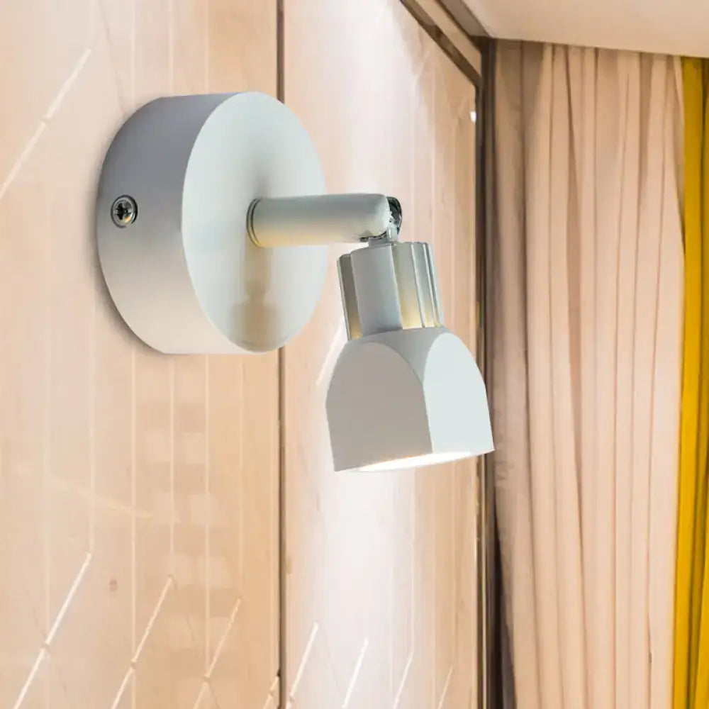 DecorBites™ Mini Aluminum LED Spotlight Wall Lamp - Contemporary Style, Black/White, with/without Switch - White/Warm Lighting