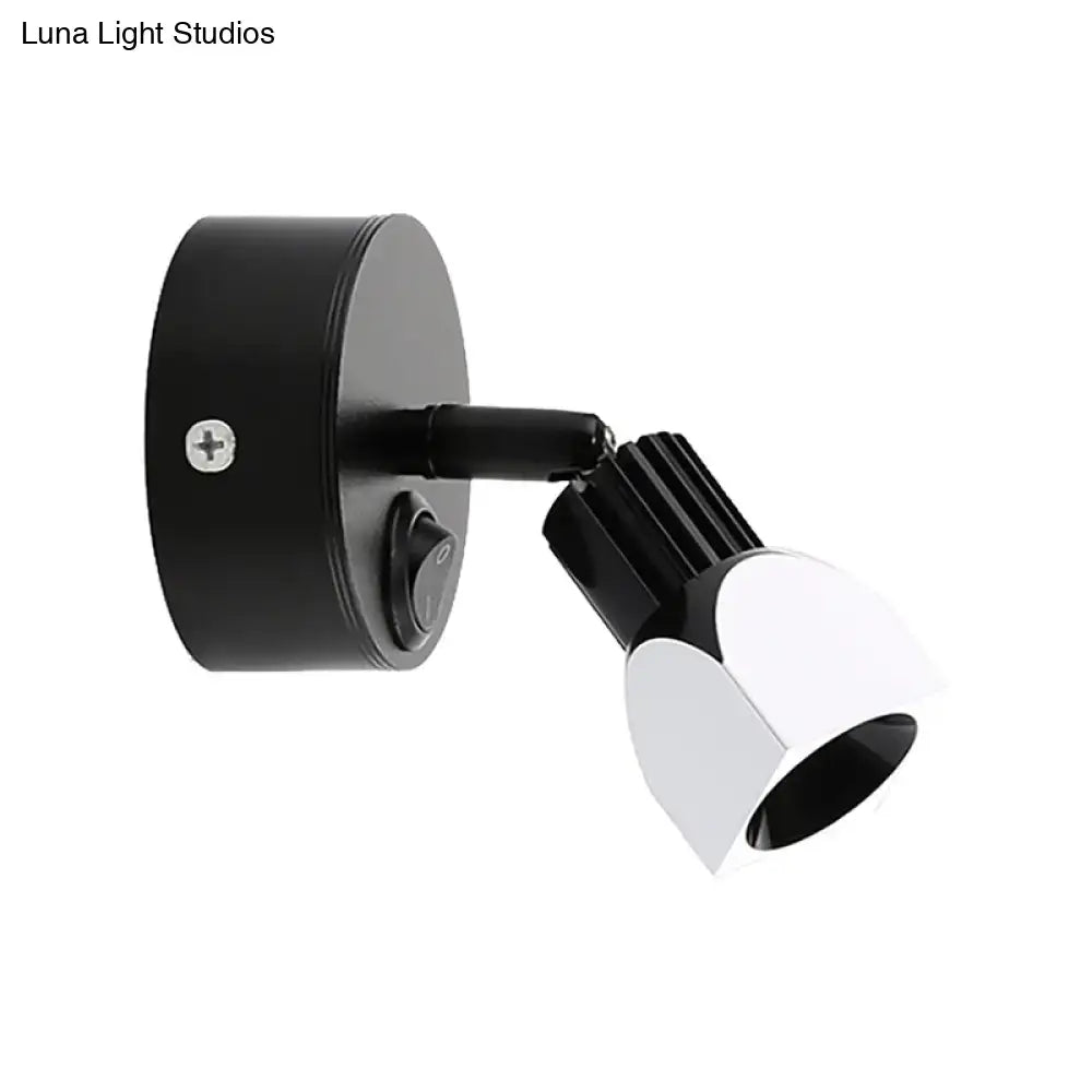 DecorBites™ Mini Aluminum LED Spotlight Wall Lamp - Contemporary Style, Black/White, with/without Switch - White/Warm Lighting
