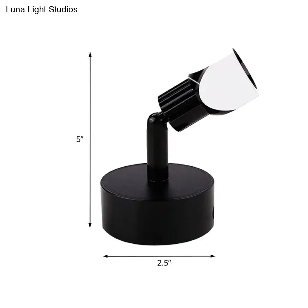 DecorBites™ Mini Aluminum LED Spotlight Wall Lamp - Contemporary Style, Black/White, with/without Switch - White/Warm Lighting