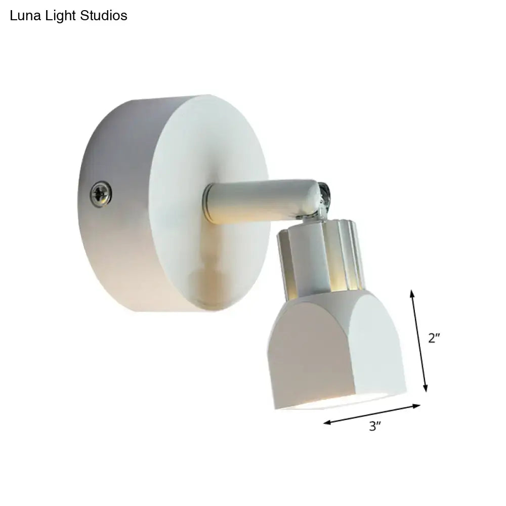 DecorBites™ Mini Aluminum LED Spotlight Wall Lamp - Contemporary Style, Black/White, with/without Switch - White/Warm Lighting