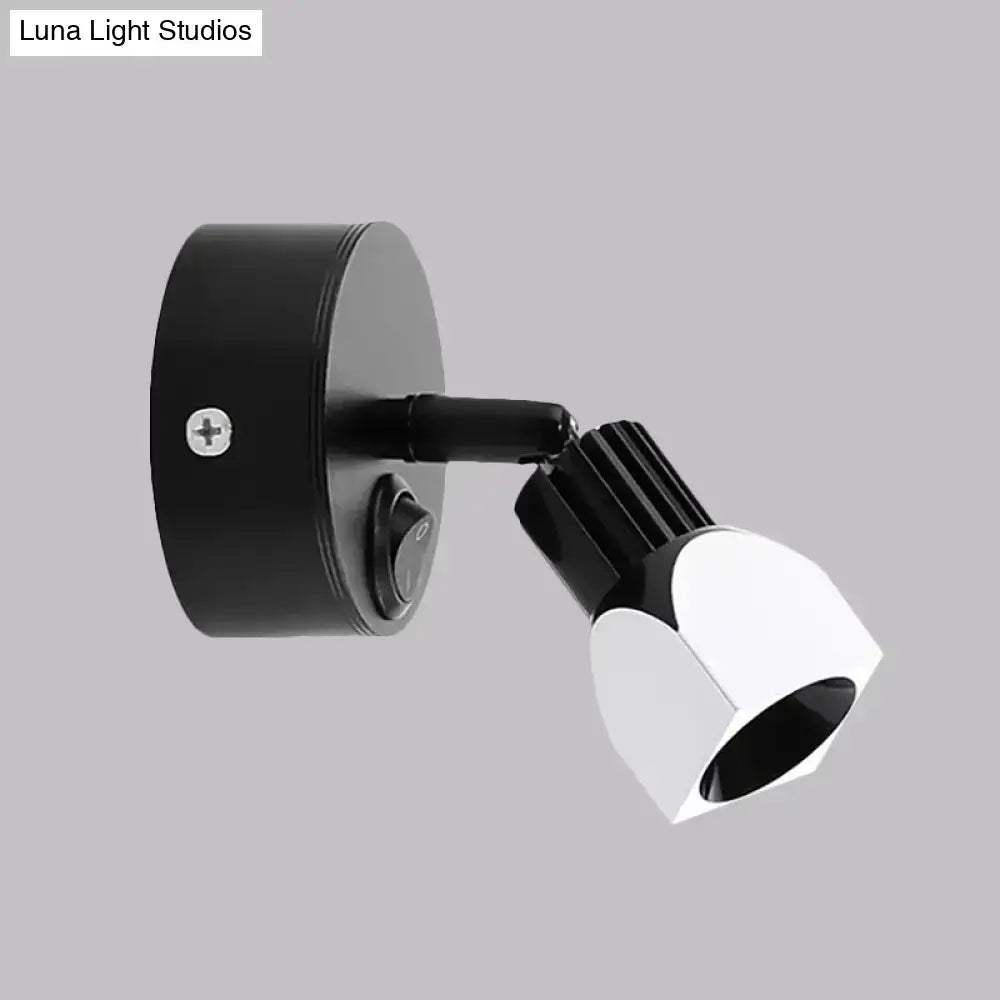 DecorBites™ Mini Aluminum LED Spotlight Wall Lamp - Contemporary Style, Black/White, with/without Switch - White/Warm Lighting