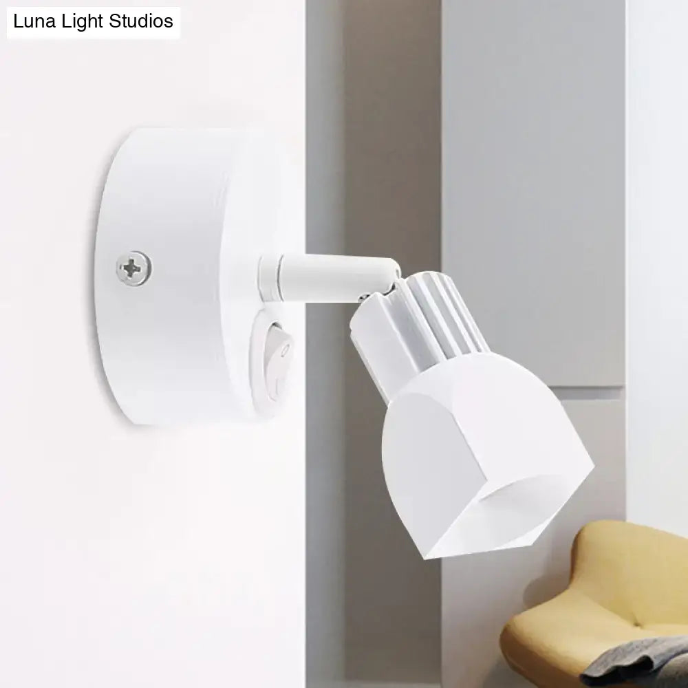 DecorBites™ Mini Aluminum LED Spotlight Wall Lamp - Contemporary Style, Black/White, with/without Switch - White/Warm Lighting