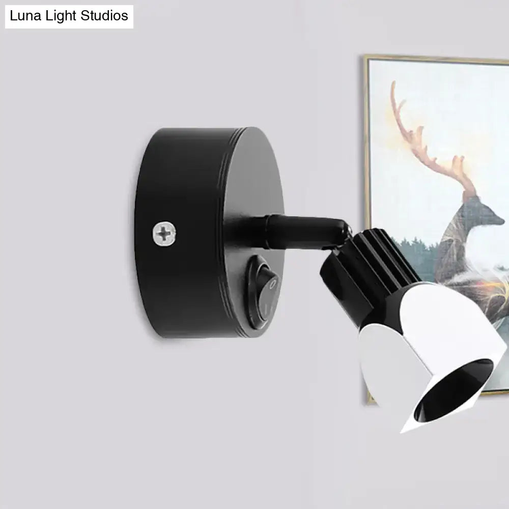 DecorBites™ Mini Aluminum LED Spotlight Wall Lamp - Contemporary Style, Black/White, with/without Switch - White/Warm Lighting